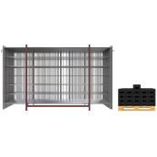 SET two-part | with 20 construction fences and accessories | on transport pallets | Mobile fence ,,Profiwith hooks and eyes